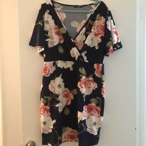 SHEIN floral dress partial wrap size 2XL